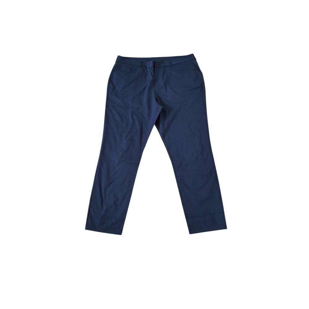 Public Rec Dealmaker Trouser Pants Straight Leg Mens 42/34 Navy Blue Flat Front